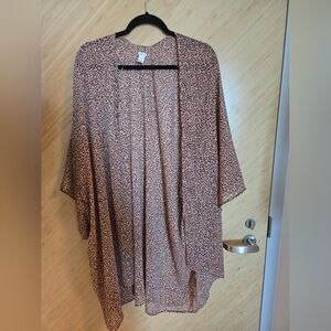 Aerie Leopard Print Sheer Kimono Wrap – O/S – Festival & Y2K Style